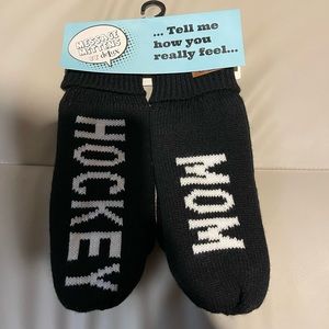 Hockey Mom Mittens NWT! Black soft inside. New with Tags.